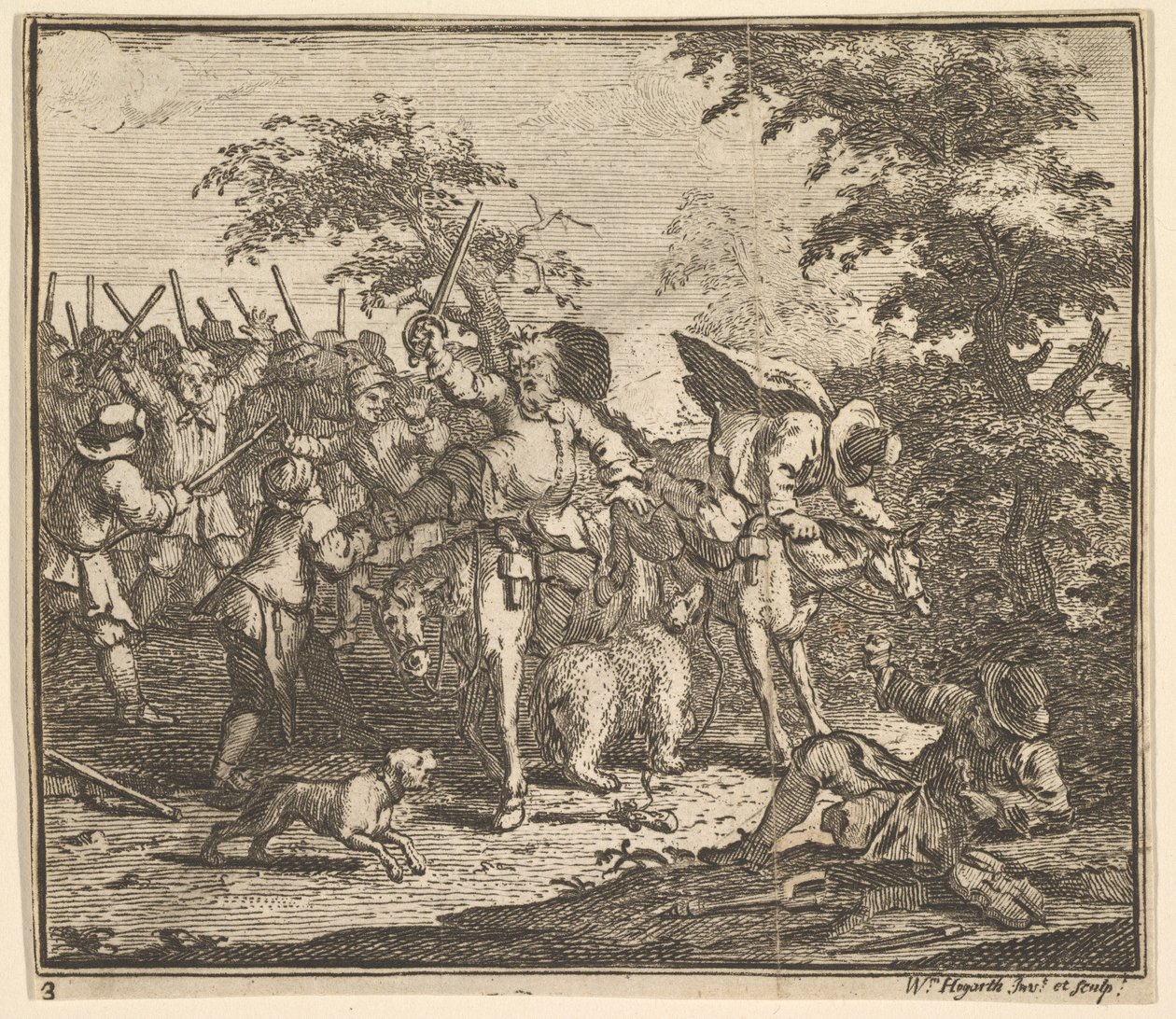 Spotkanie z Talgolem i Magnano Siedemnaście małych ilustracji dla Samuela Butlera..., 1721-26. autorstwa William Hogarth