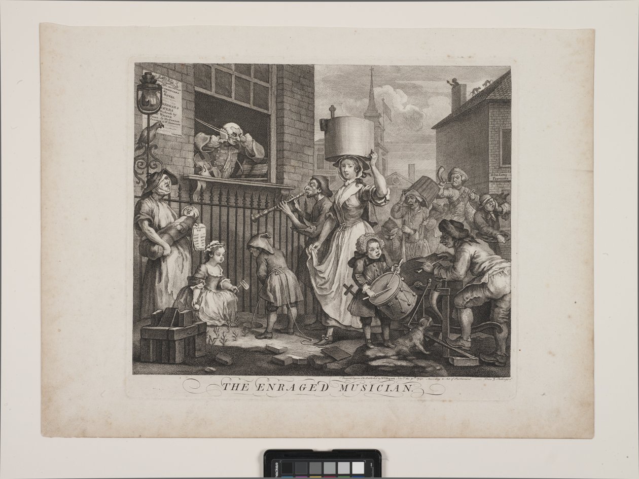 Rozwścieczony muzyk (akwaforta i grawer) autorstwa William Hogarth