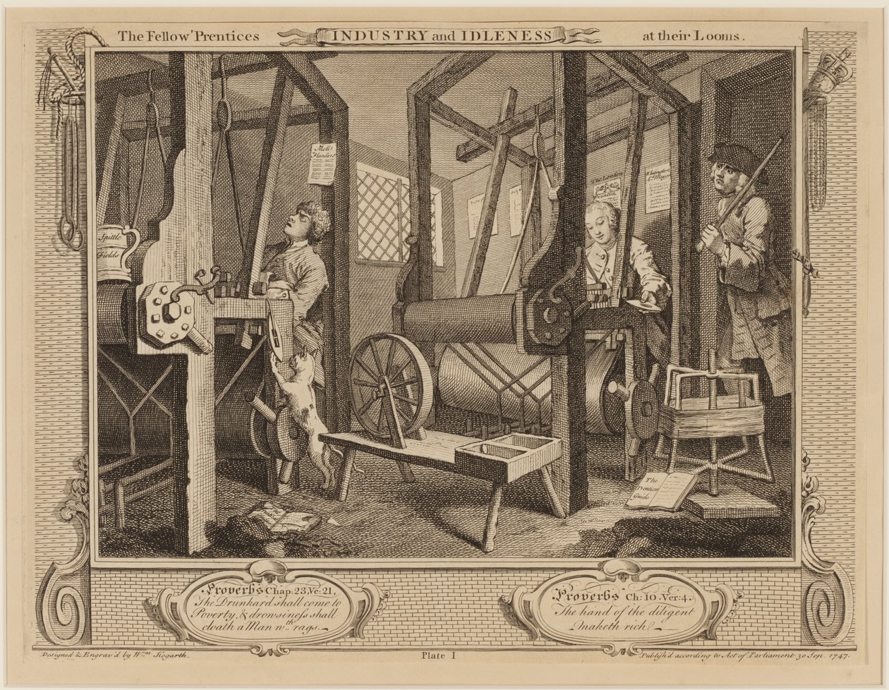 Koledzy „prezydenci w swoich krosnach” autorstwa William Hogarth