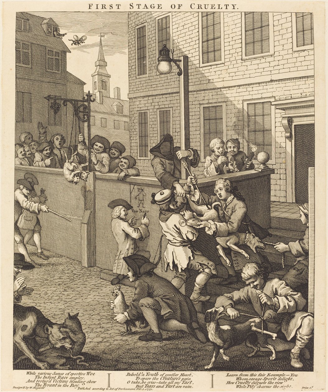 Pierwszy etap okrucieństwa autorstwa William Hogarth