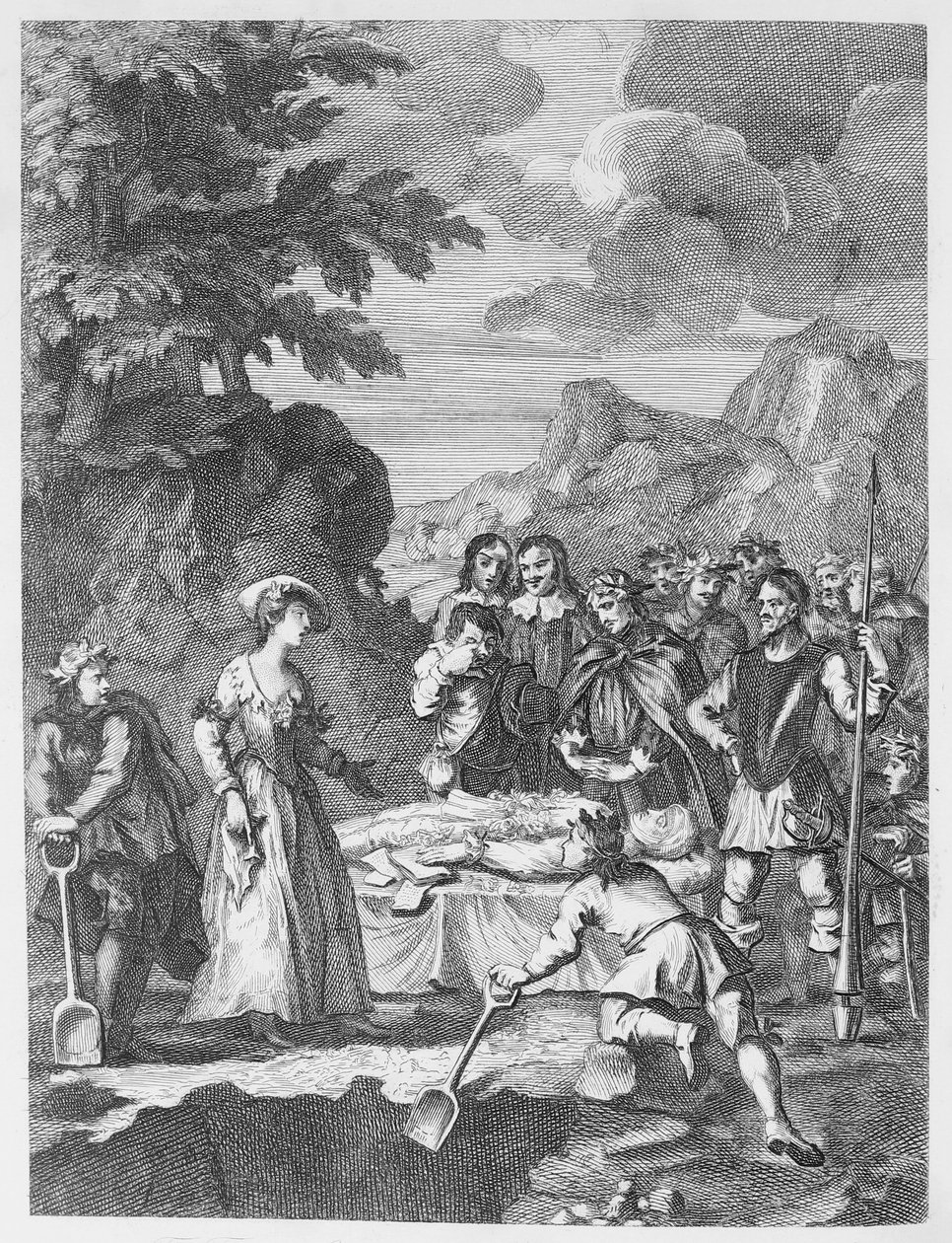 Pogrzeb Chrystoma i Marcelli uwiarygodnia się autorstwa William Hogarth