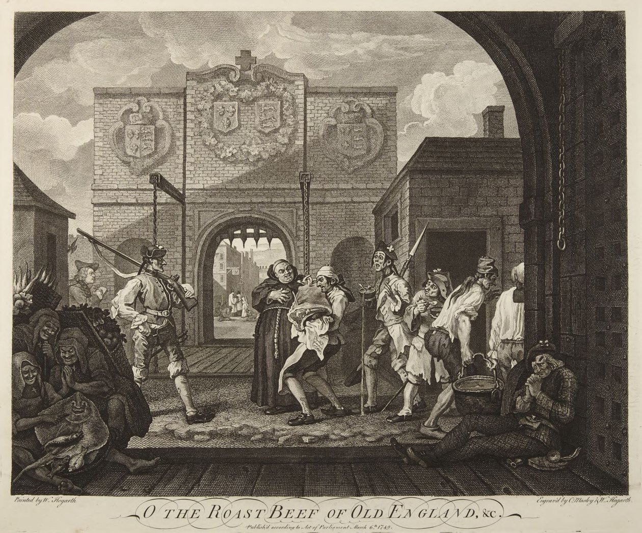 Brama w Calais albo Rostbef starej Anglii autorstwa William Hogarth