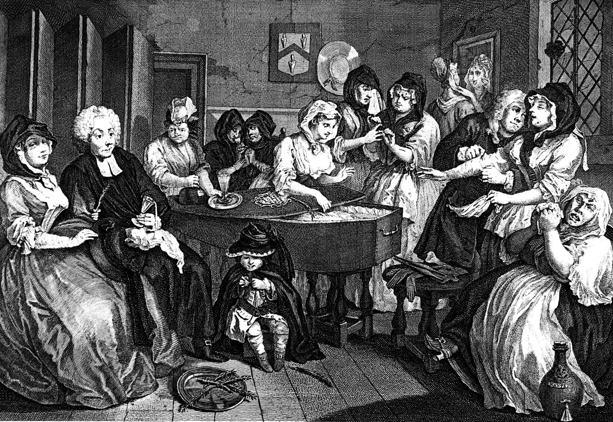 Postęp nierządnic, 1733 autorstwa William Hogarth