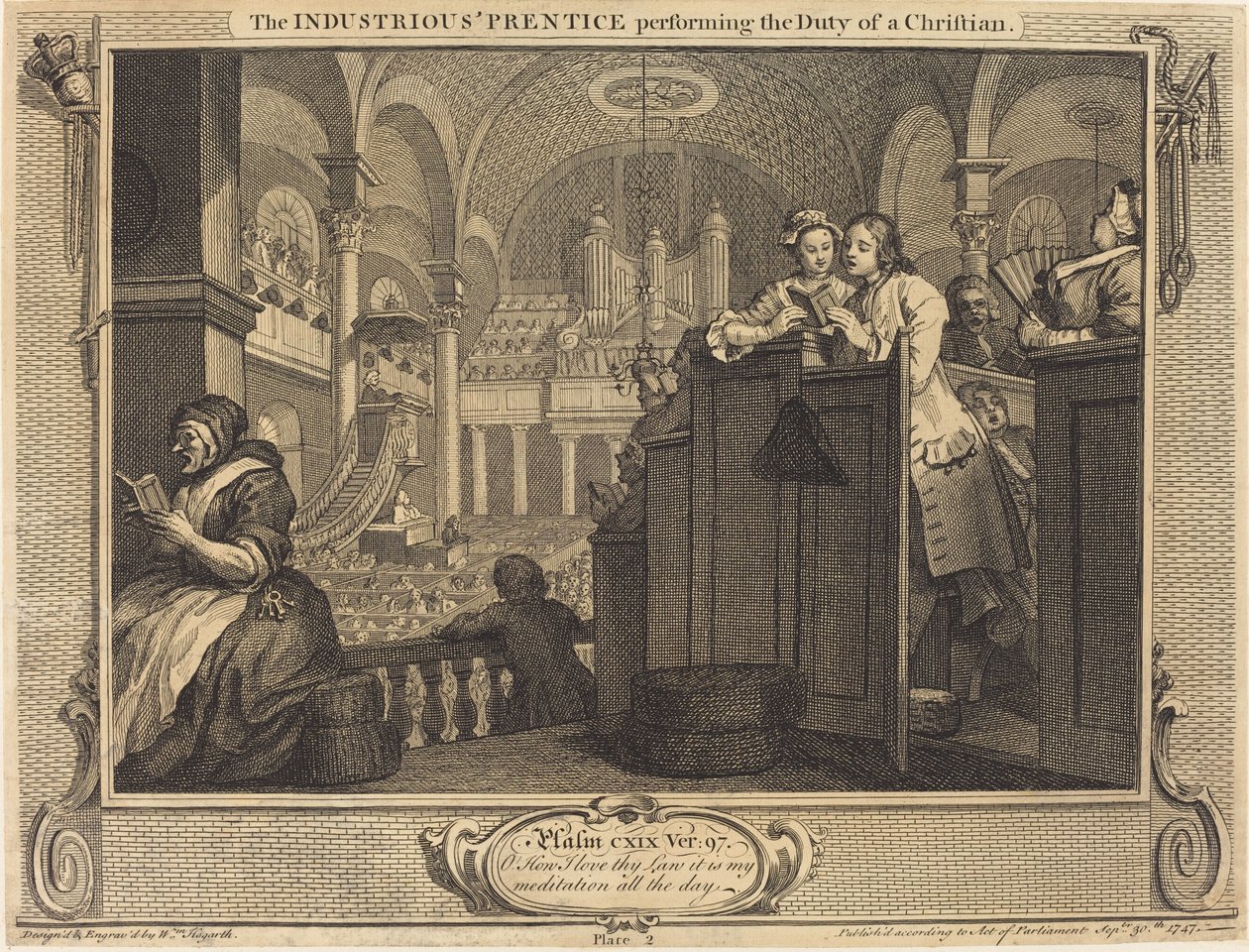 Pracowity „Uczeń wykonujący Obowiązki Chrześcijanina” autorstwa William Hogarth