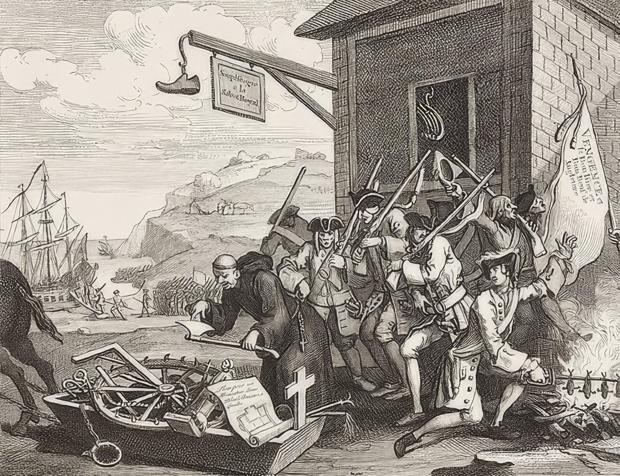 Inwazja, płyta 1: Francja / Die Invasion, Blatt 1: Francja. 1756 autorstwa William Hogarth
