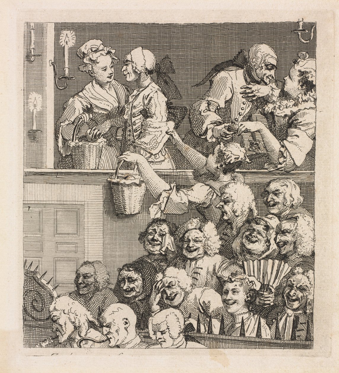 Roześmiana publiczność autorstwa William Hogarth