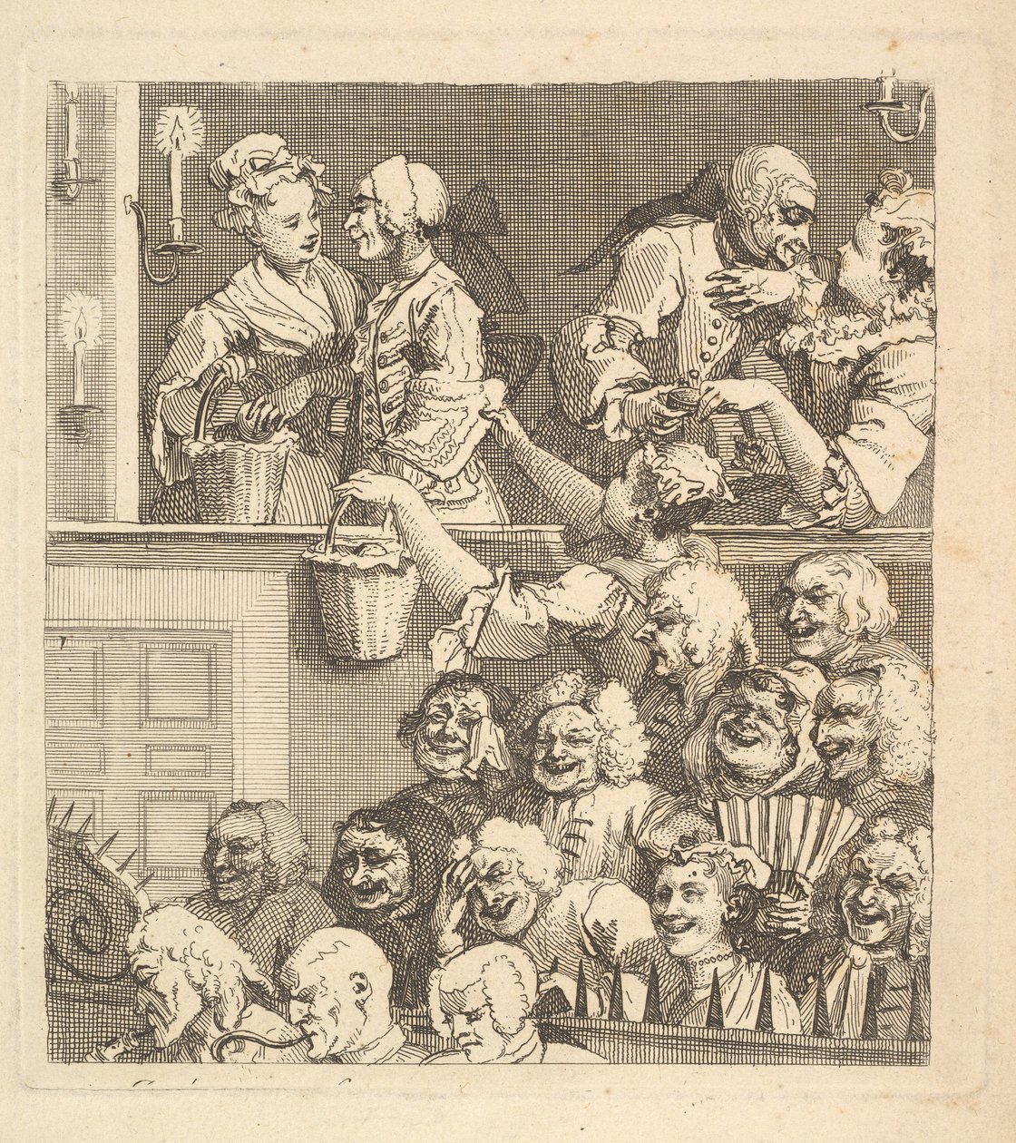 Roześmiana Audiencja, grudzień 1733. autorstwa William Hogarth