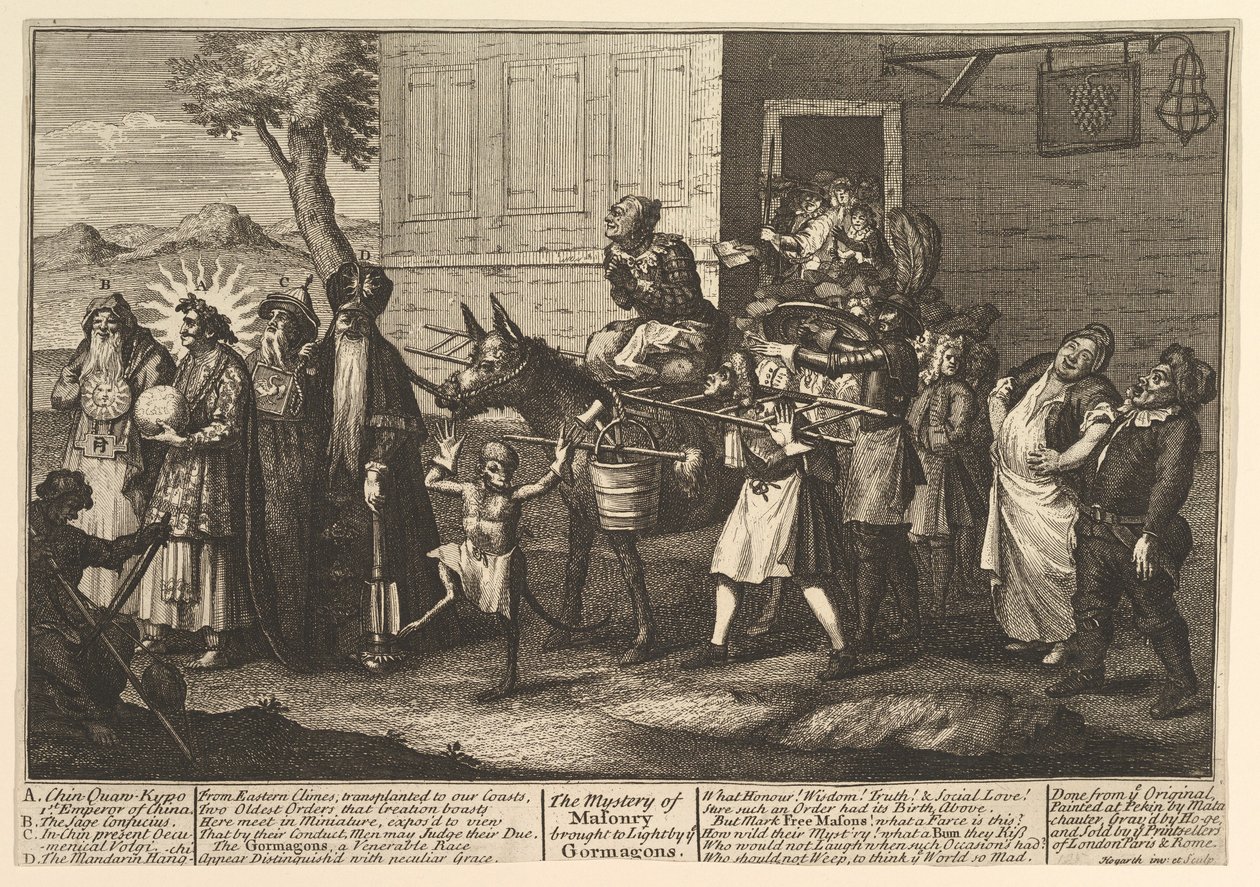 Tajemnica masonerii wydobyta na światło przez Go... [pierwsze wydanie w grudniu 1724 r.], później wznowiona. autorstwa William Hogarth