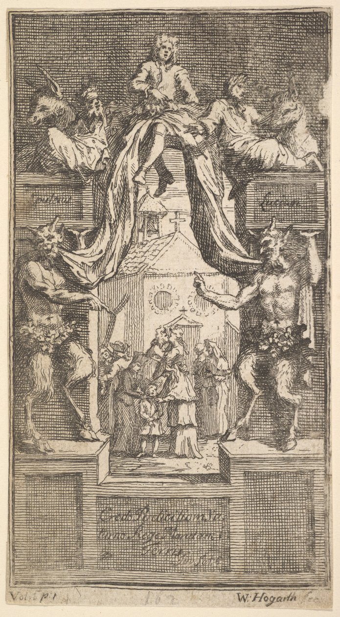 Nowa metamorfoza: Frontispiece, tom 1, 1724. autorstwa William Hogarth
