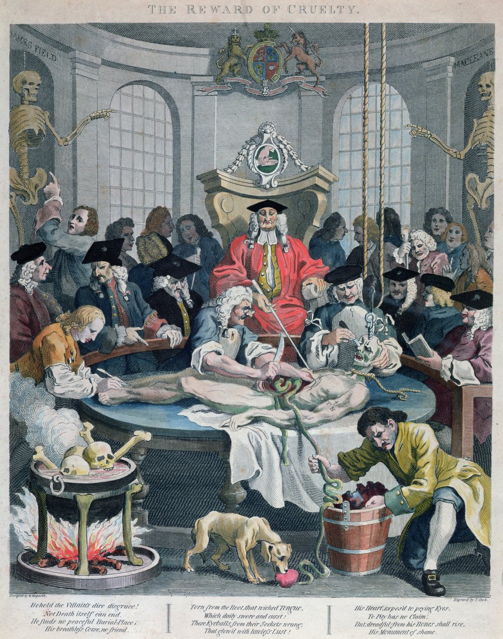 Nagroda za okrucieństwo, z Czterech etapów okrucieństwa, grawerowane przez Thomasa Cooka (1744-1818) 1799 autorstwa William Hogarth