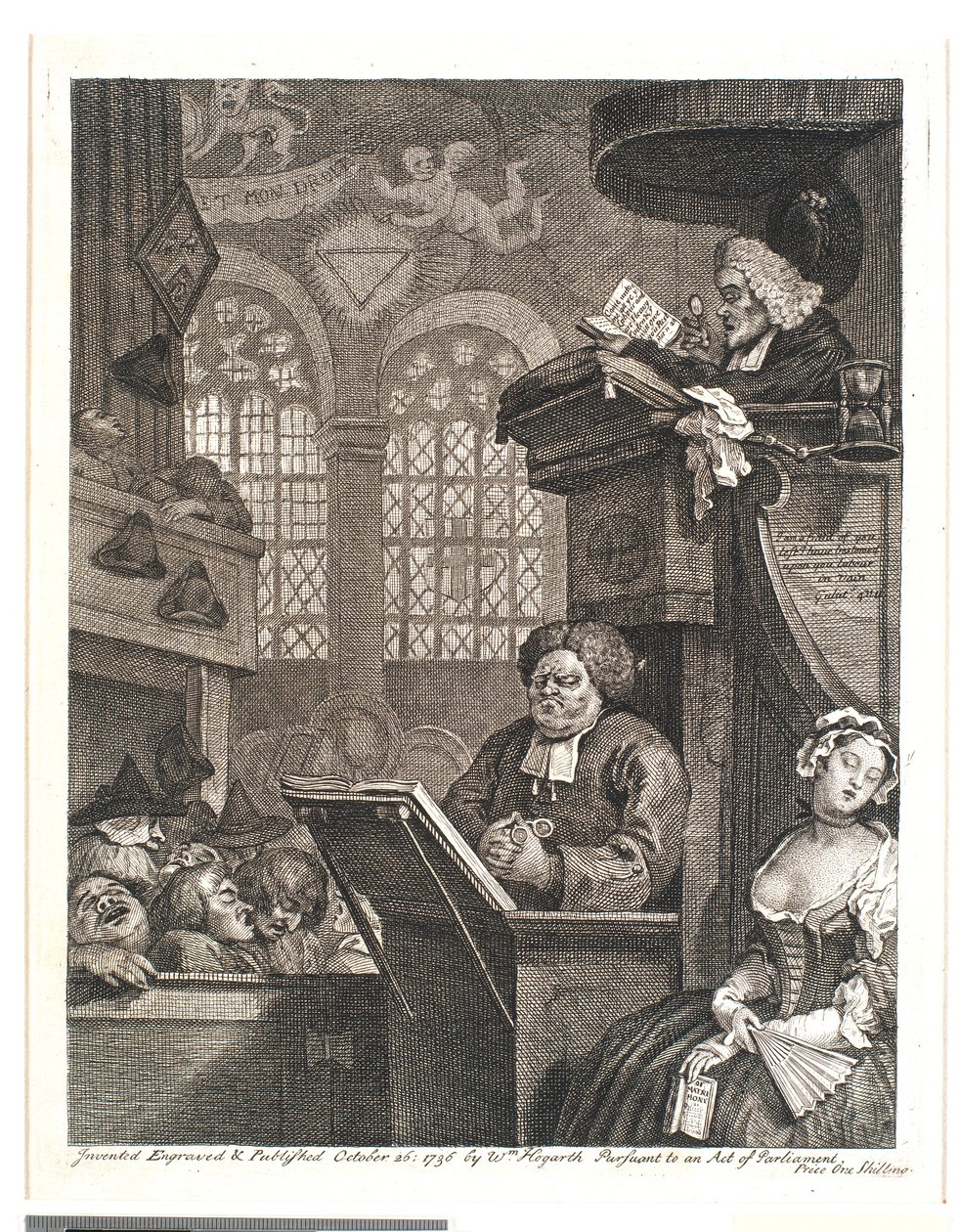 Śpiące zgromadzenie autorstwa William Hogarth
