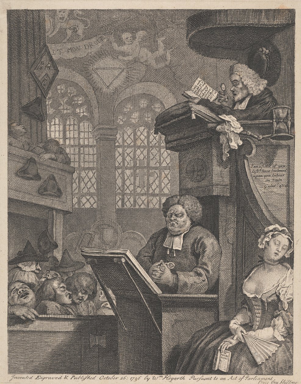 Śpiące zgromadzenie autorstwa William Hogarth