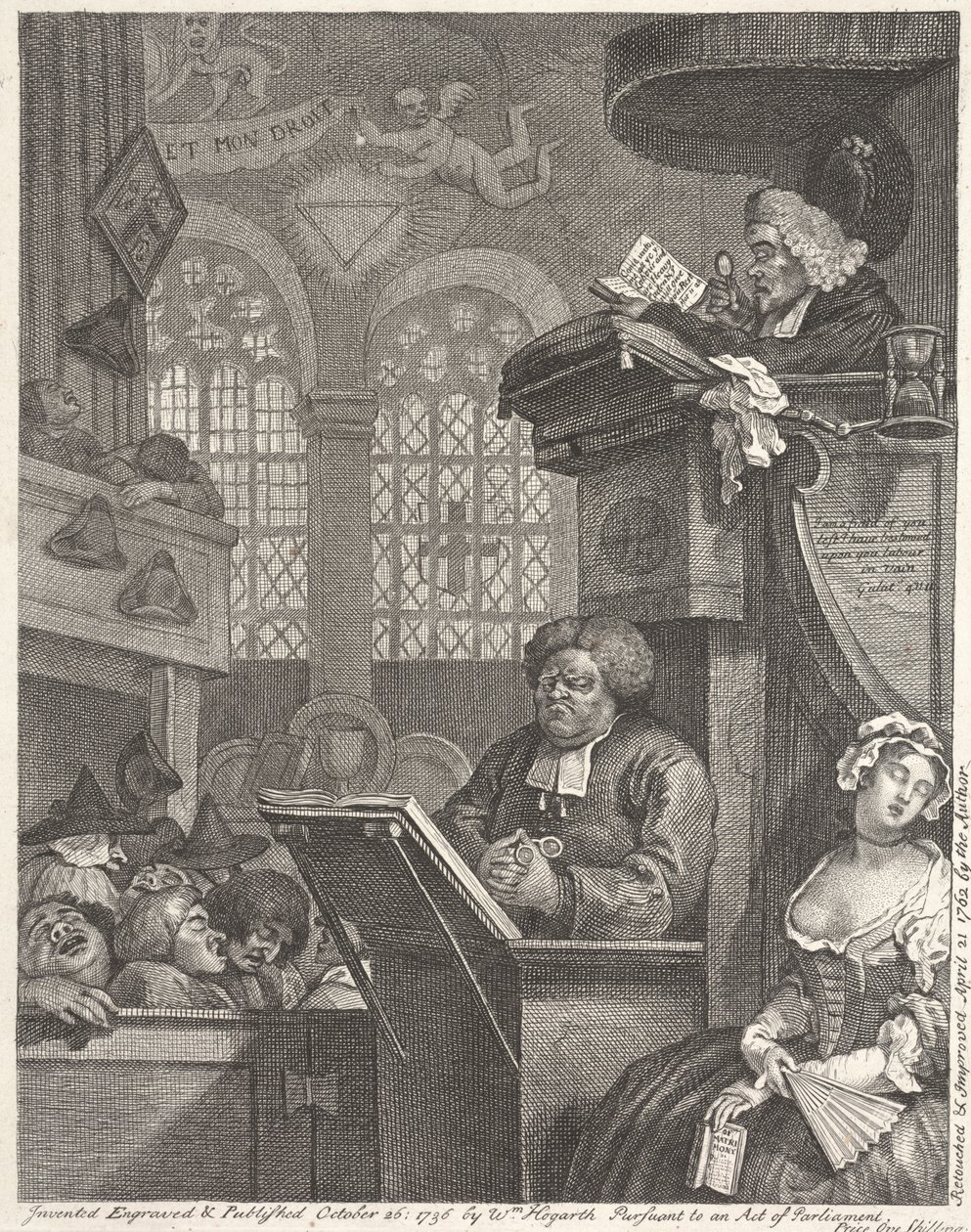 Zgromadzenie śpiące autorstwa William Hogarth