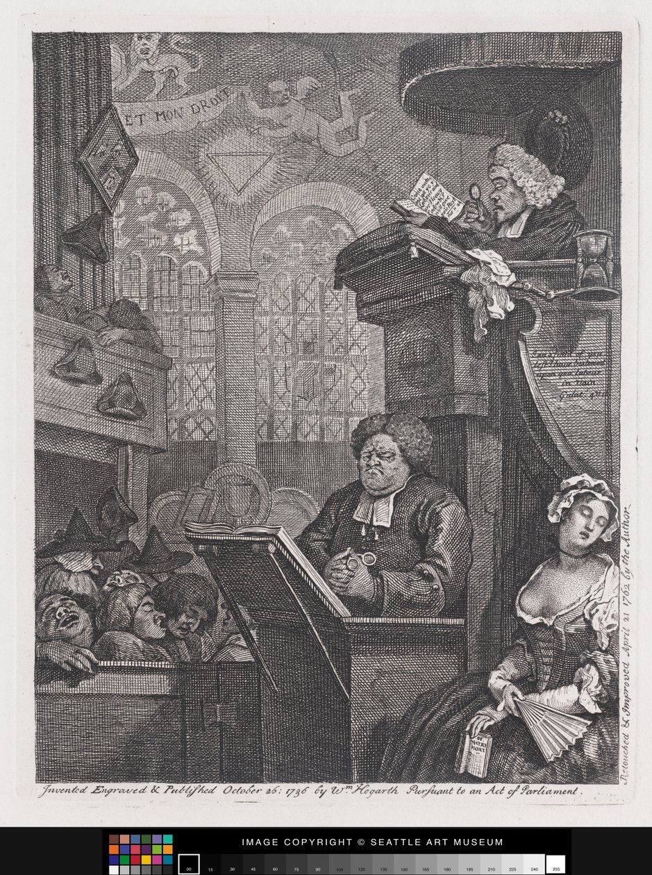 Zgromadzenie śpiące autorstwa William Hogarth