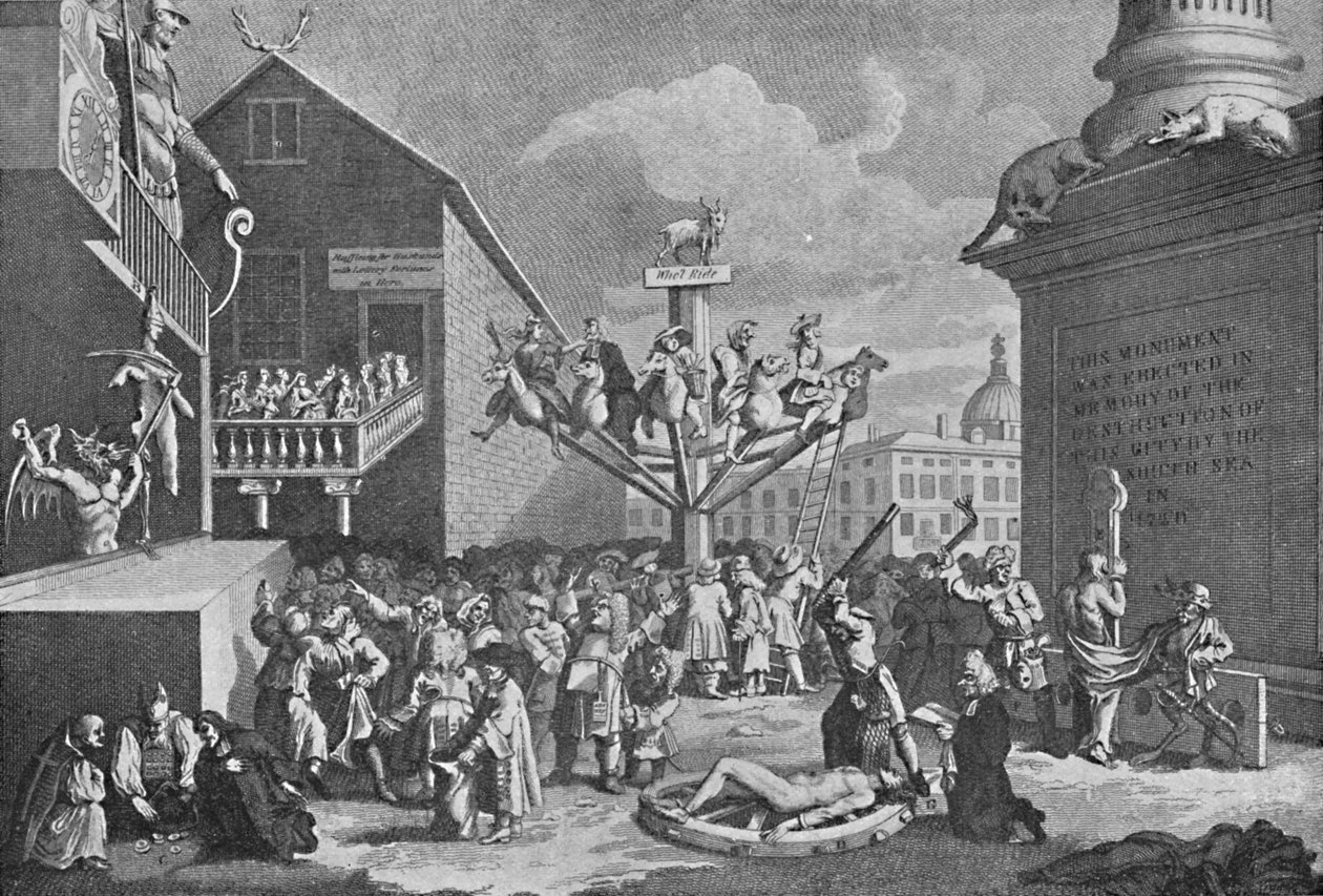 Bańka Morza Południowego, z ryciny Williama Hogartha, 1721, 1904 autorstwa William Hogarth