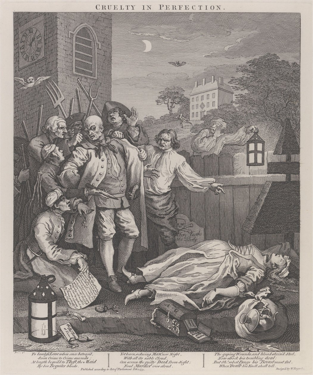 Trzeci etap okrucieństwa: Okrucieństwo w doskonałości autorstwa William Hogarth