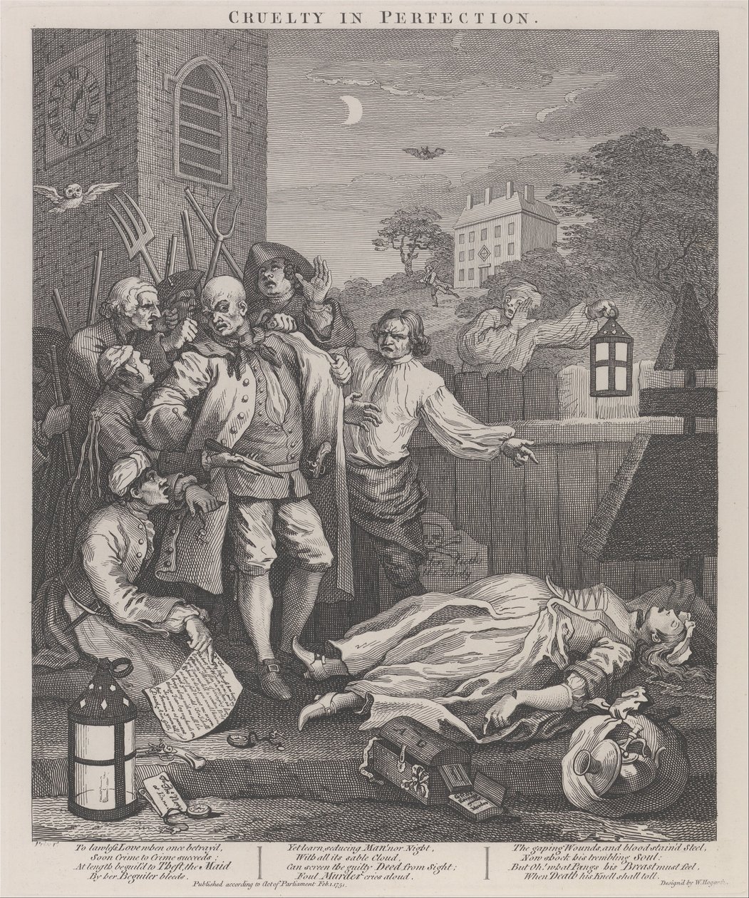 Trzeci etap okrucieństwa: okrucieństwo w doskonałości - morderstwo autorstwa William Hogarth
