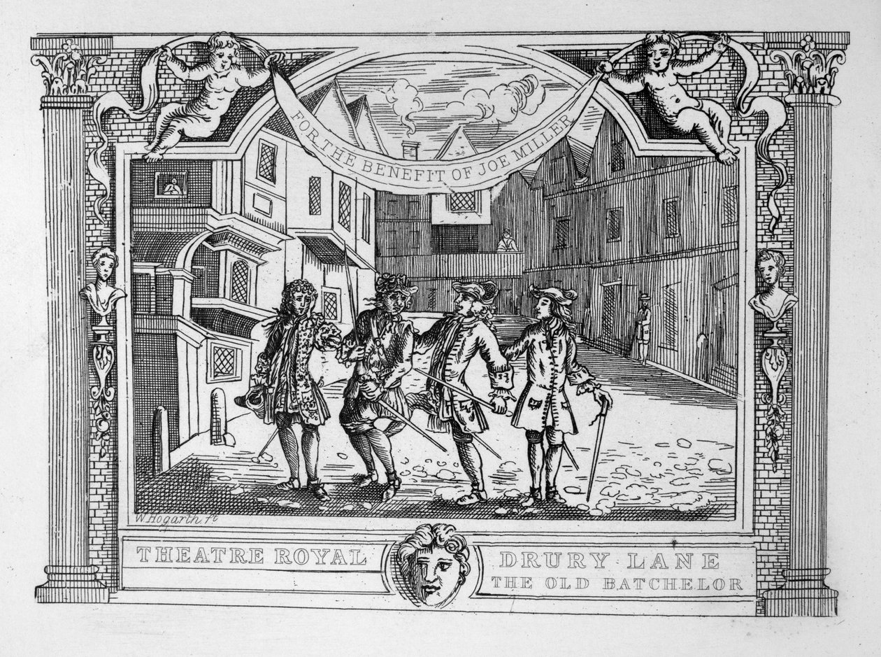 Theatre Royal, Drury Lane Stary Kawaler autorstwa William Hogarth