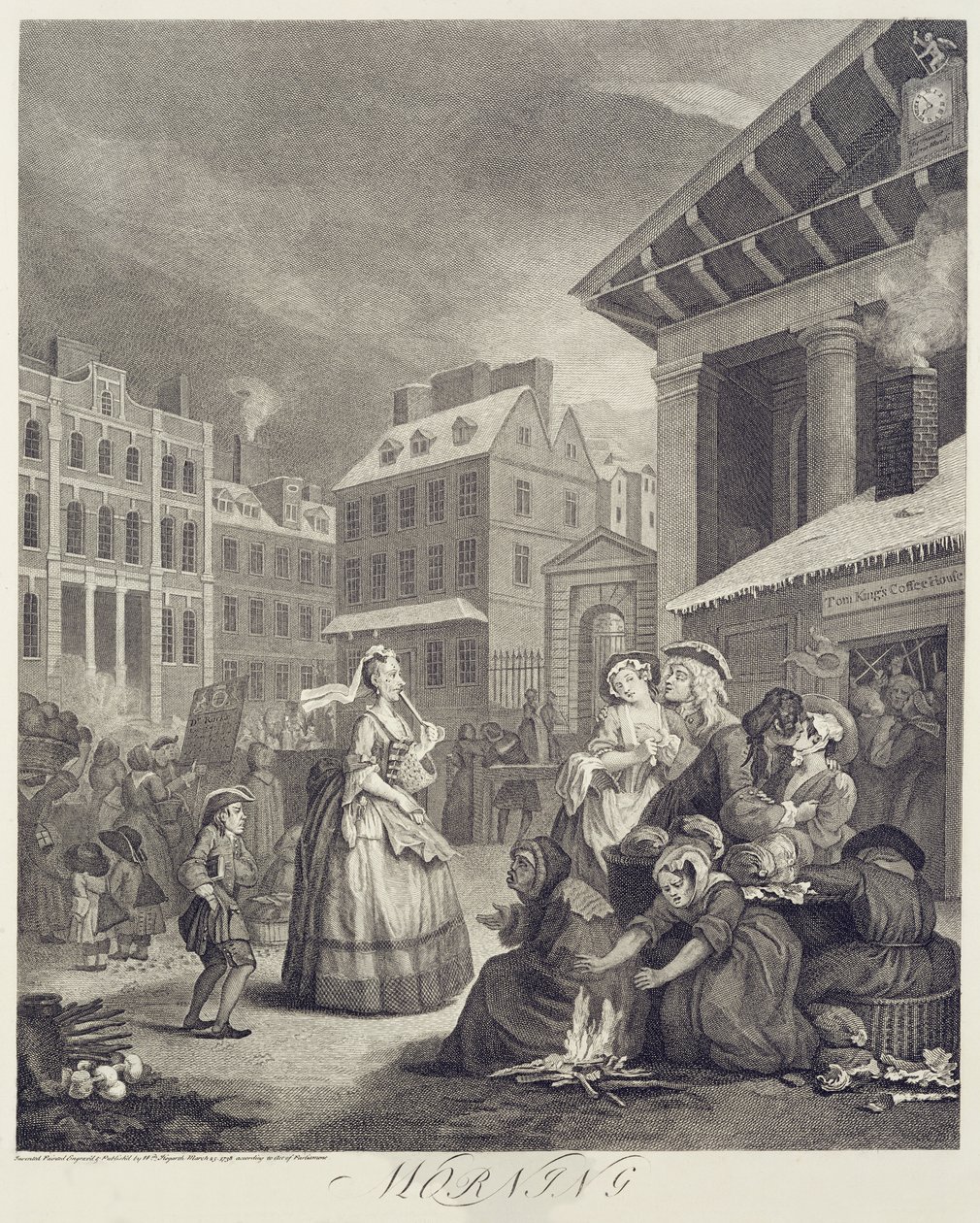 Pory dnia: rano (grawerowanie) autorstwa William Hogarth