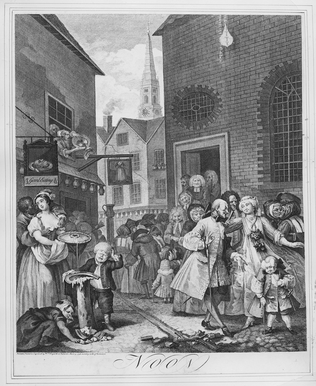 Pory dnia, południe, 1738 autorstwa William Hogarth