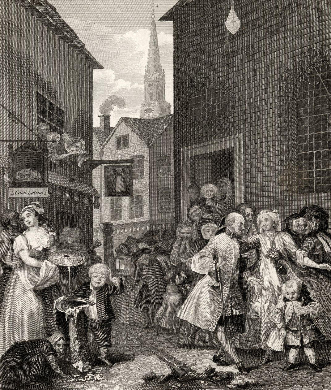 Pory dnia: południe, z „Dzieła Williama Hogartha”, opublikowane w 1833 r. autorstwa William Hogarth