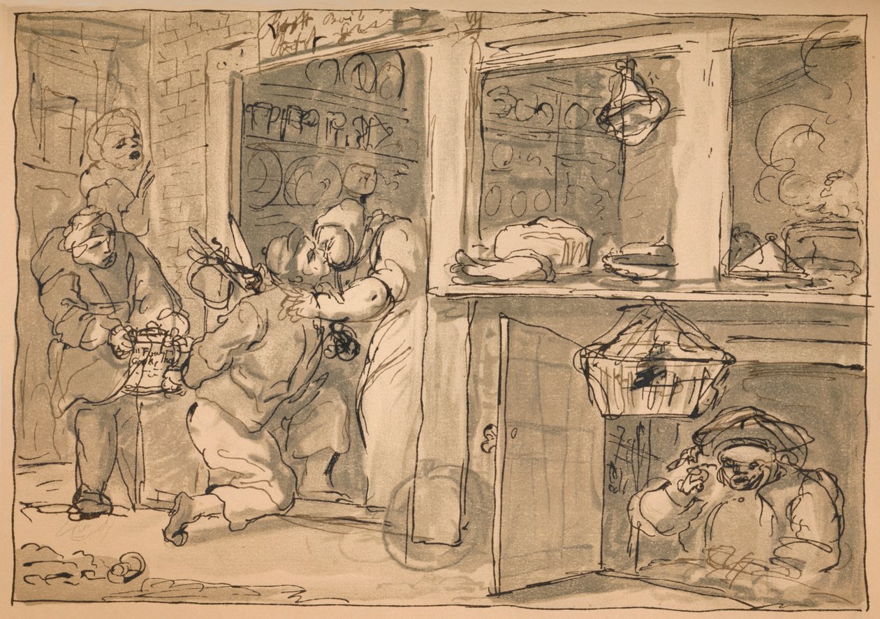 Nieużywany rysunek dla przemysłu i bezczynności, 1747. autorstwa William Hogarth