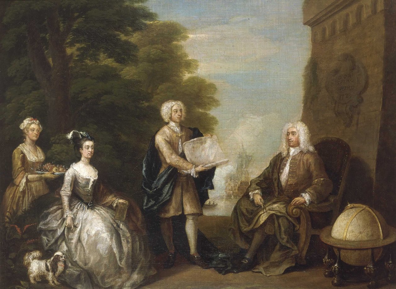 Woodes Rogers i jego rodzina autorstwa William Hogarth