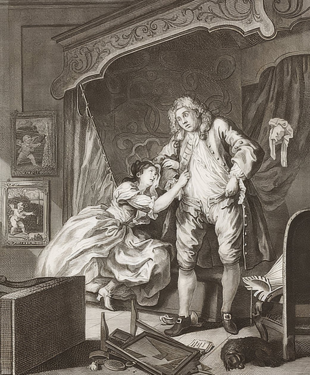 Odcinek dwuczęściowy: Przed i po. Arkusz 2: Po / Po. 1736 autorstwa William Hogarth