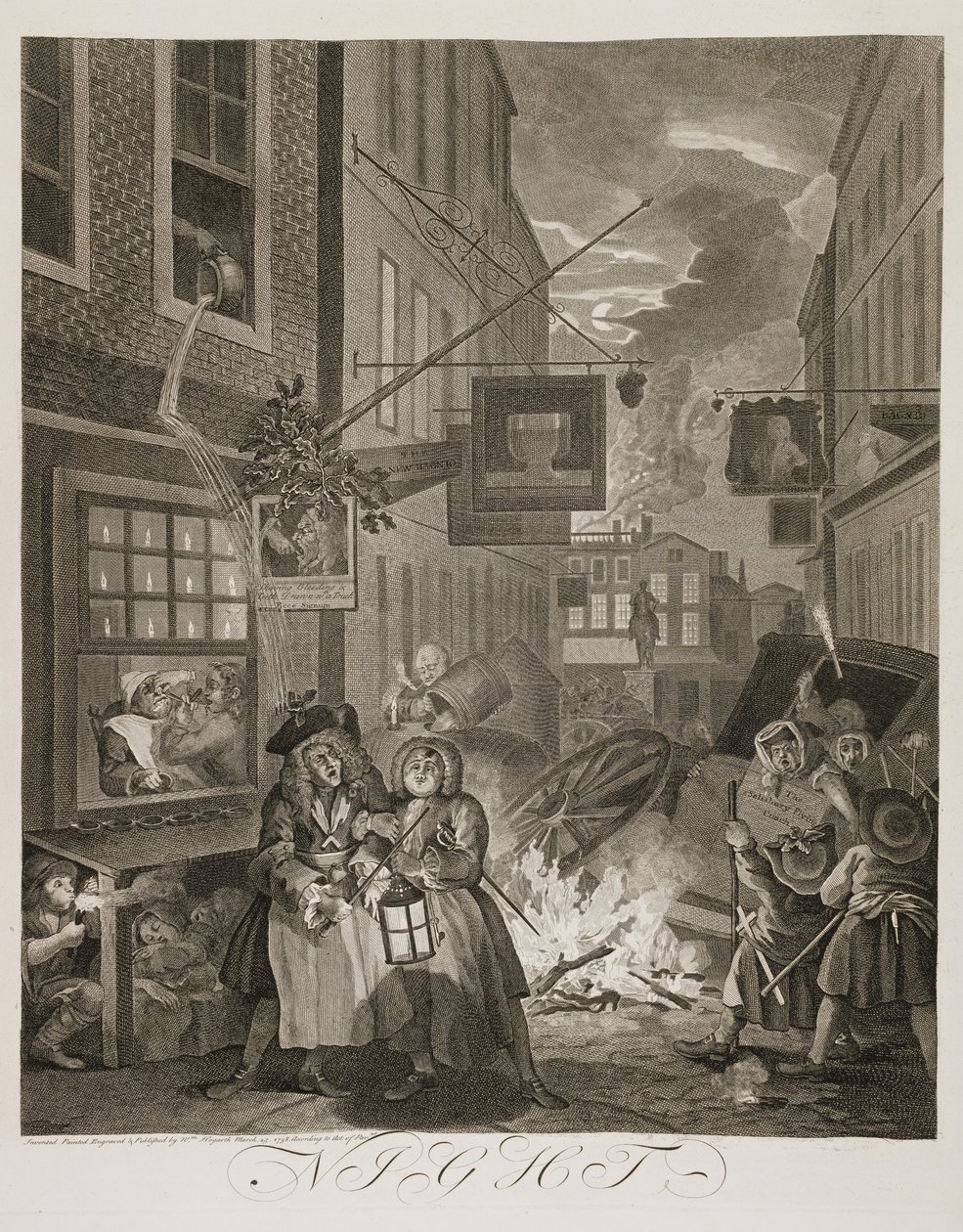 pl: Cztery pory dnia: Noc autorstwa William Hogarth
