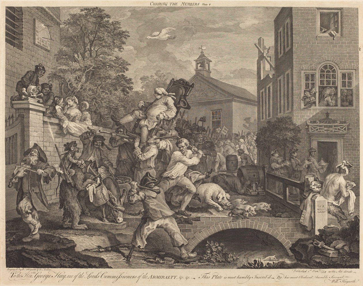 Przewodnictwo Członkom autorstwa William Hogarth and Francois Antoine Aveline