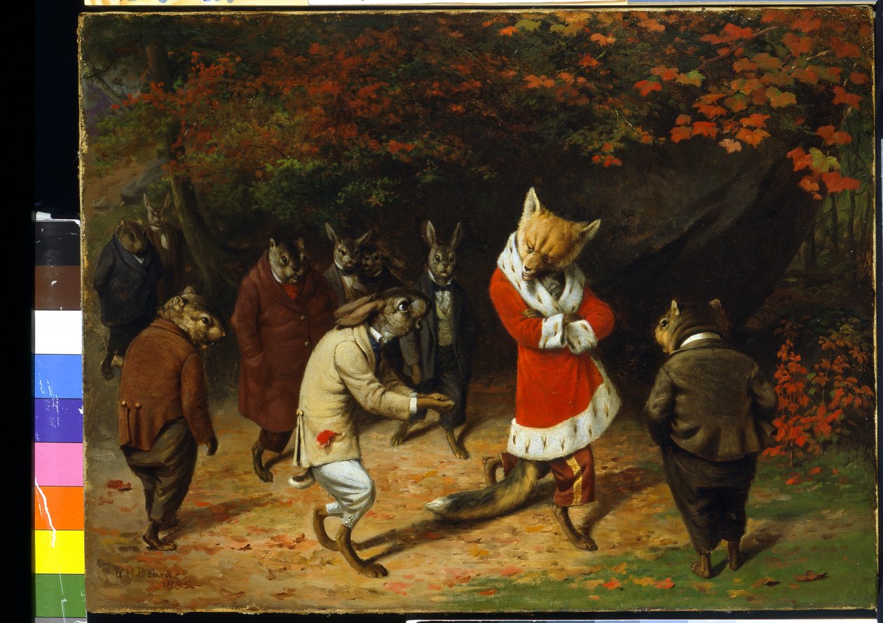 Jego Królewska Mość odbiera (olej na płótnie) autorstwa William Holbrook Beard