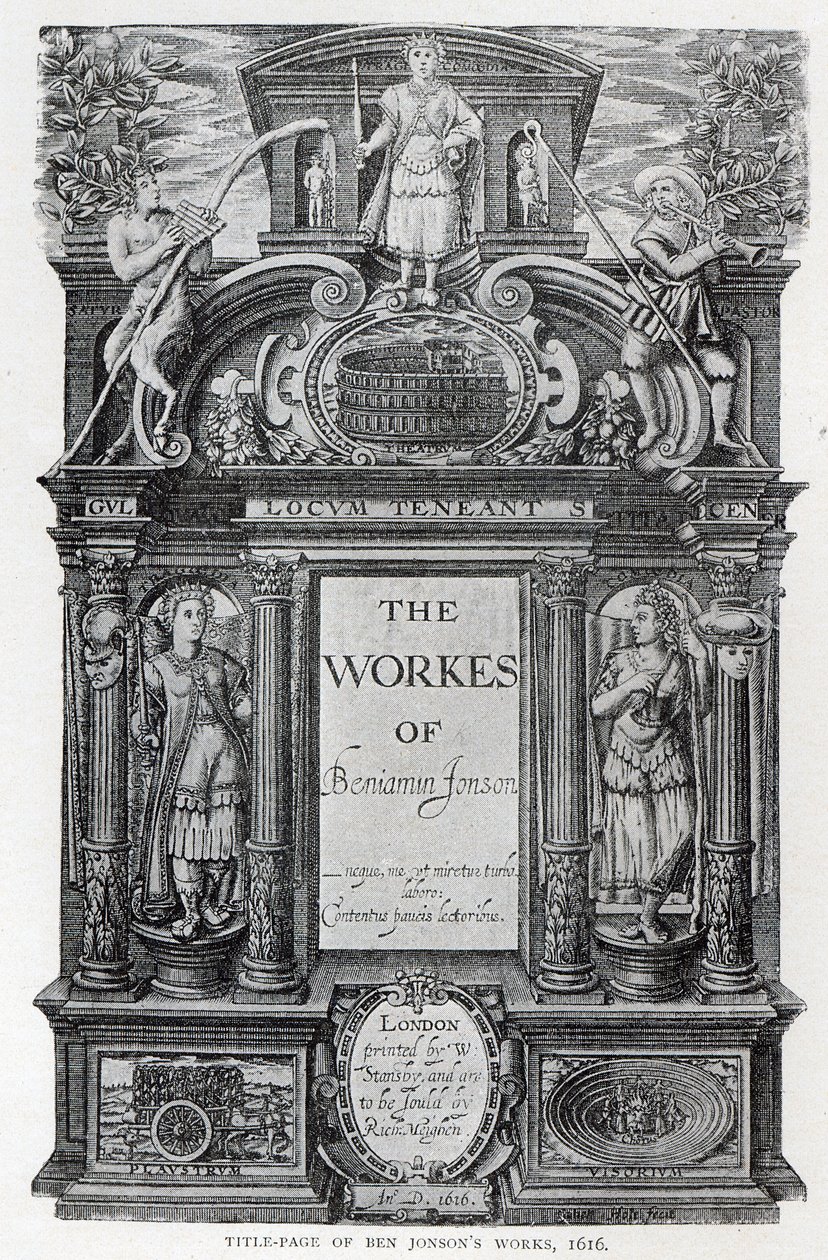 Strona tytułowa do „Dzieła Benjamina Jonsona”, 1616 autorstwa William Hole