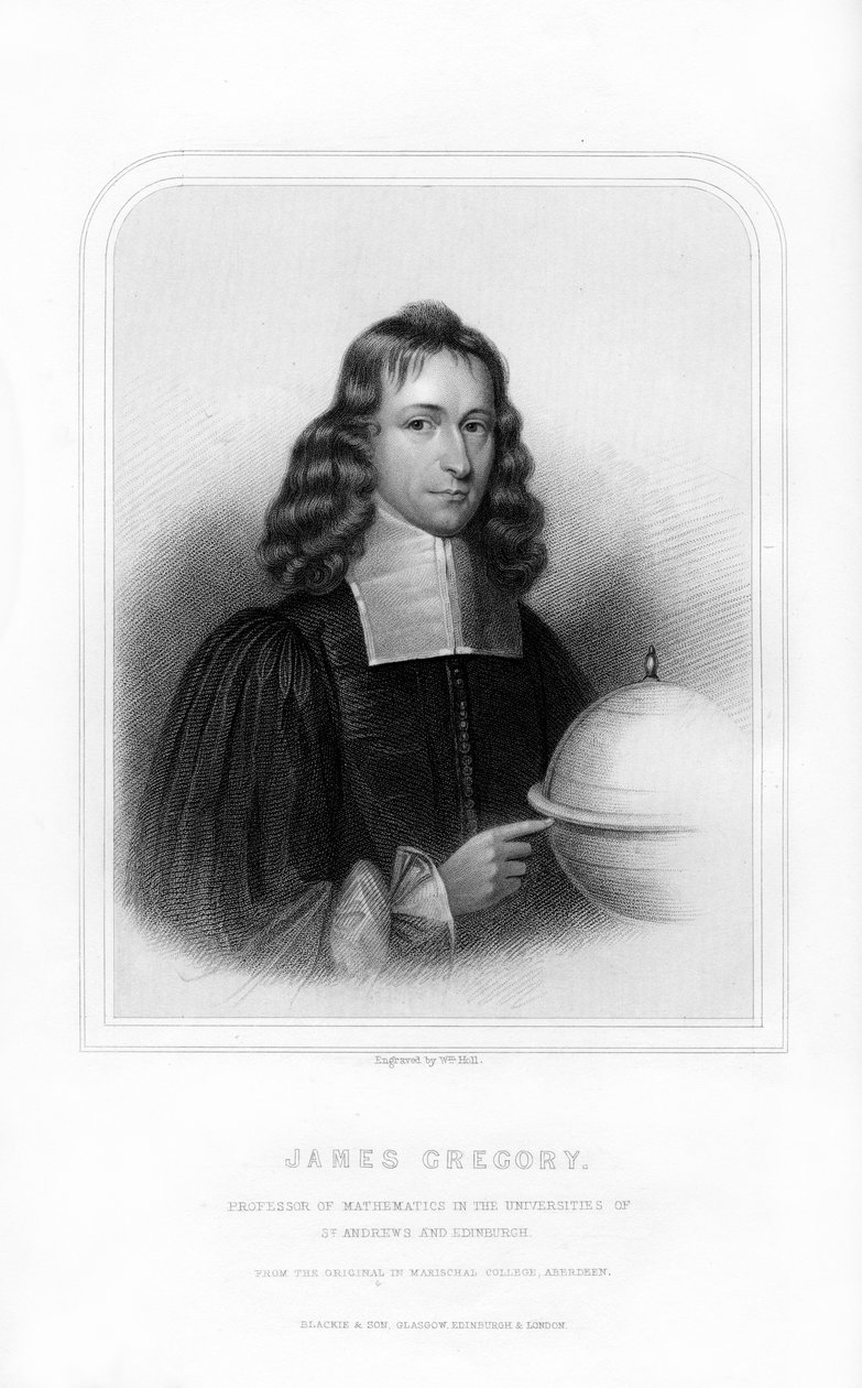 James Gregory, szkocki matematyk i astronom, 1870. autorstwa William Holl