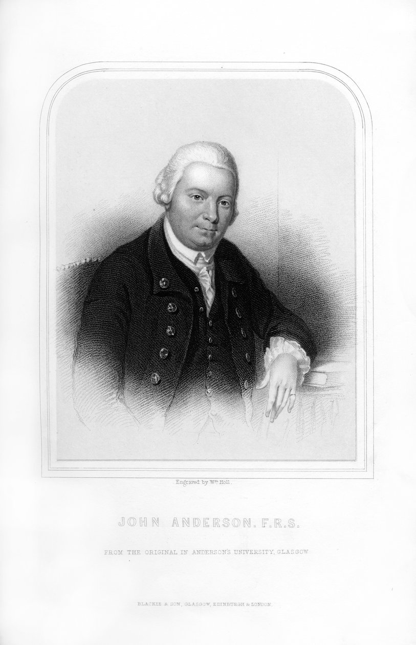 John Anderson, szkocki profesor filozofii przyrody, 1870. autorstwa William Holl