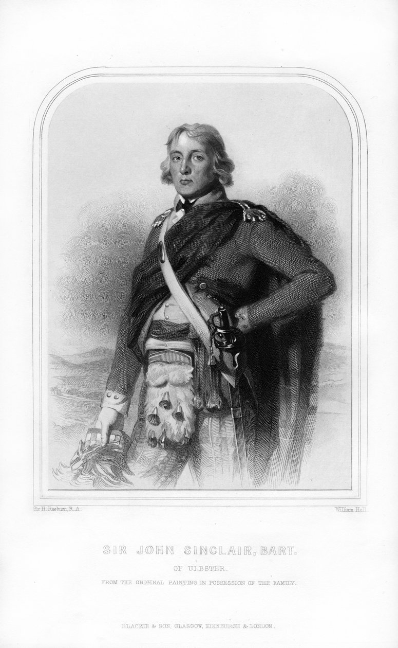 Sir John Sinclair z Ulbster, szkocki polityk, prawnik i reformator rolnictwa, 1870. autorstwa William Holl