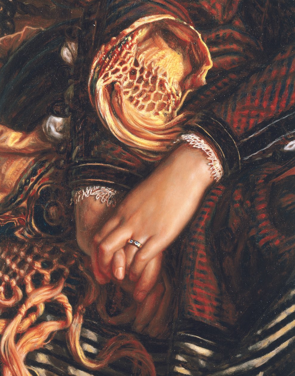 Detal z Il Dolce daleko Niente, 1866 autorstwa William Holman Hunt