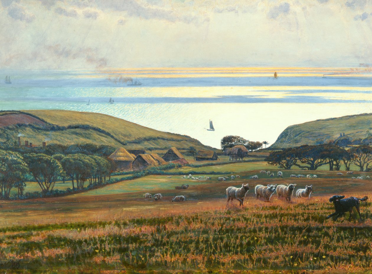 Fairlight Downs, słońce nad morzem autorstwa William Holman Hunt