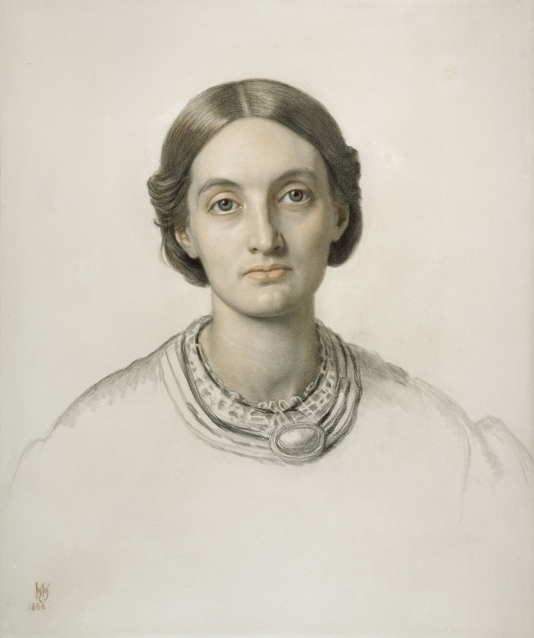 Fanny Holman Hunt (czerwona i czarna kreda) autorstwa William Holman Hunt