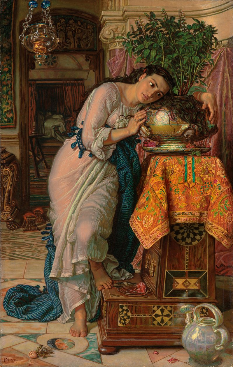 Izabela i garnek bazylii, 1867 autorstwa William Holman Hunt