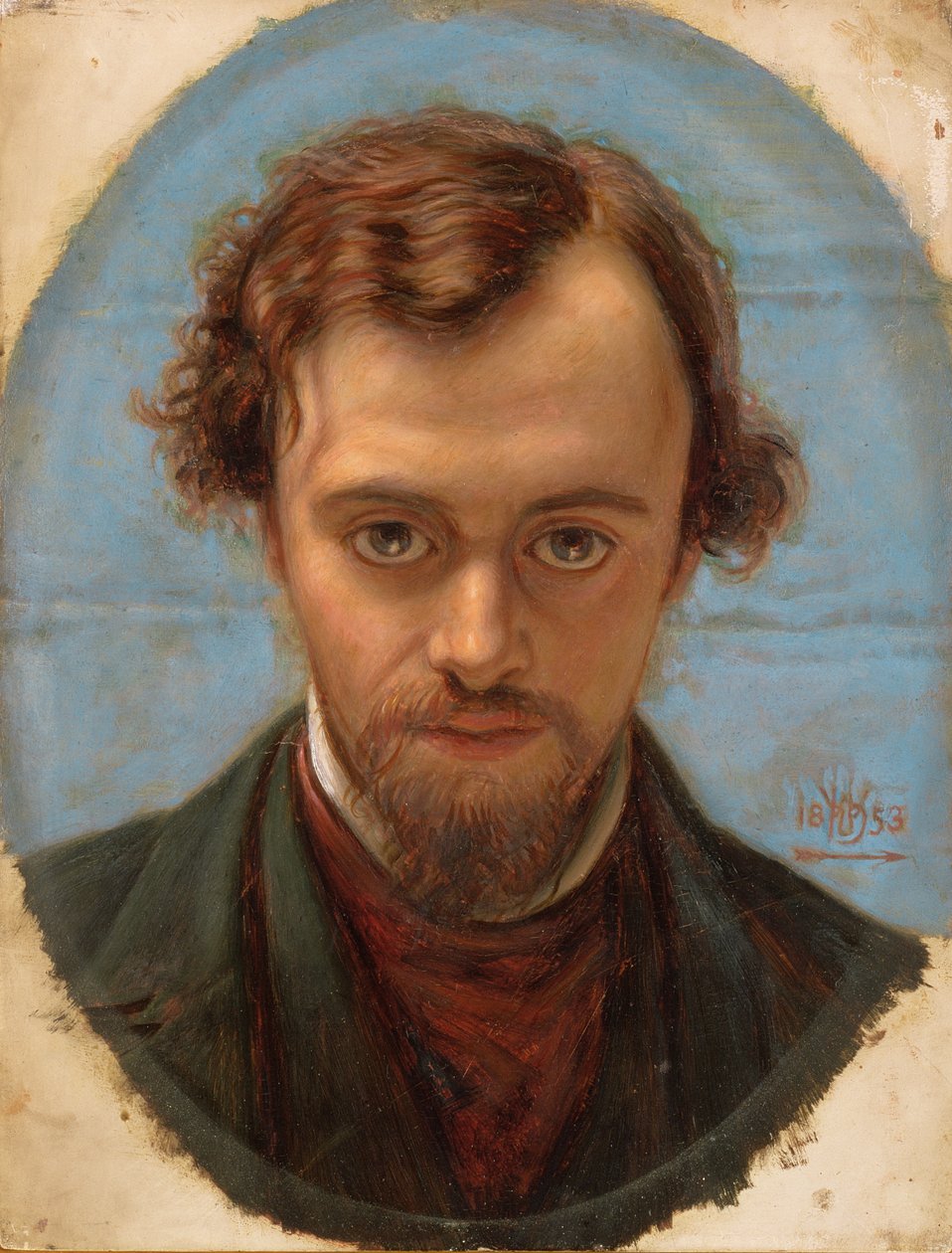 Portret Dantego Gabriela Rossettiego, 1853 autorstwa William Holman Hunt