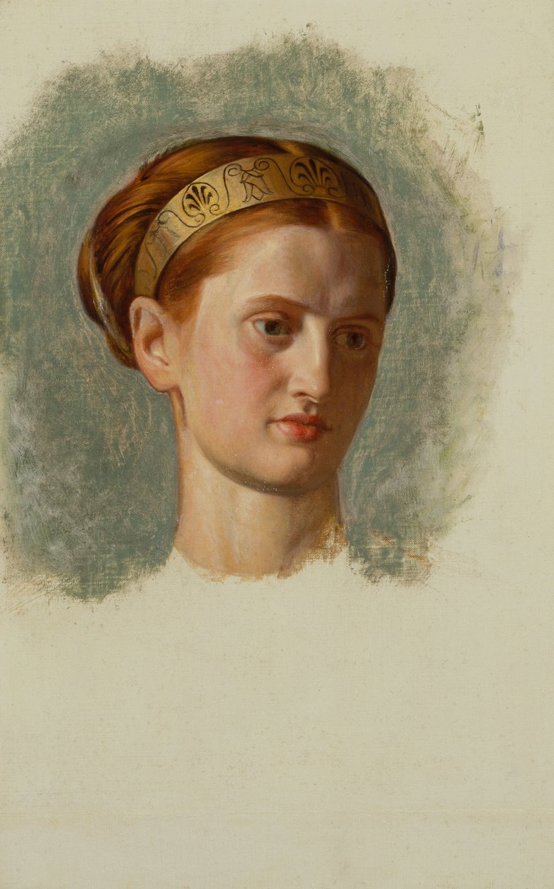 Portret panny Isabelli Waugh, studium (olej na płótnie) autorstwa William Holman Hunt