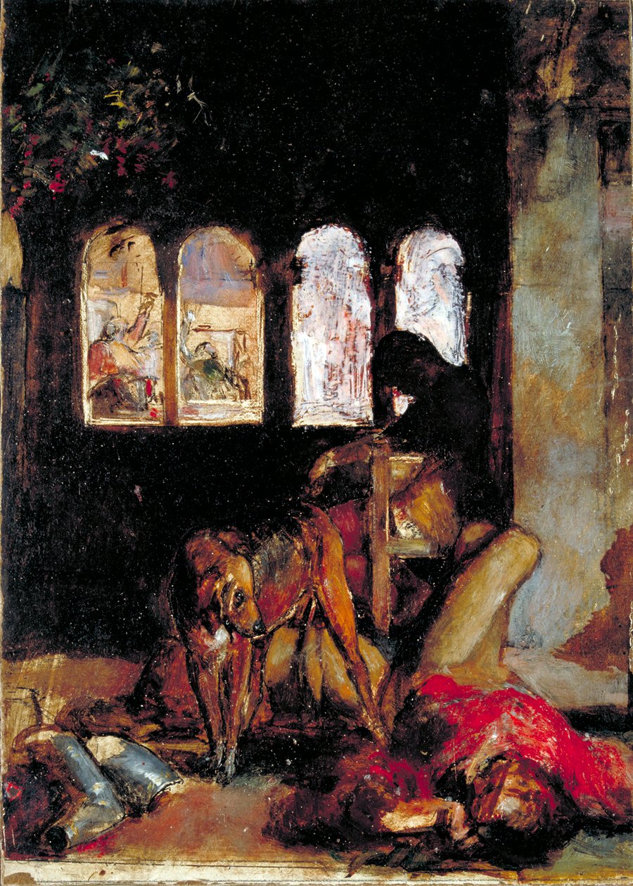 Szkic do „Wigili św. Agnieszki”, ok. 1847 r. autorstwa William Holman Hunt