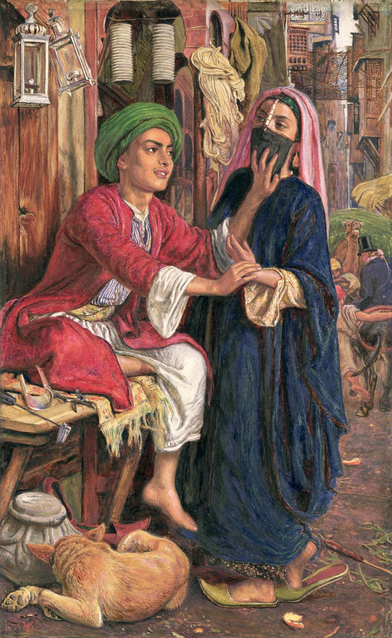 Zaloty Twórcy Latarni, ok. 1854-60 (olej na desce) autorstwa William Holman Hunt