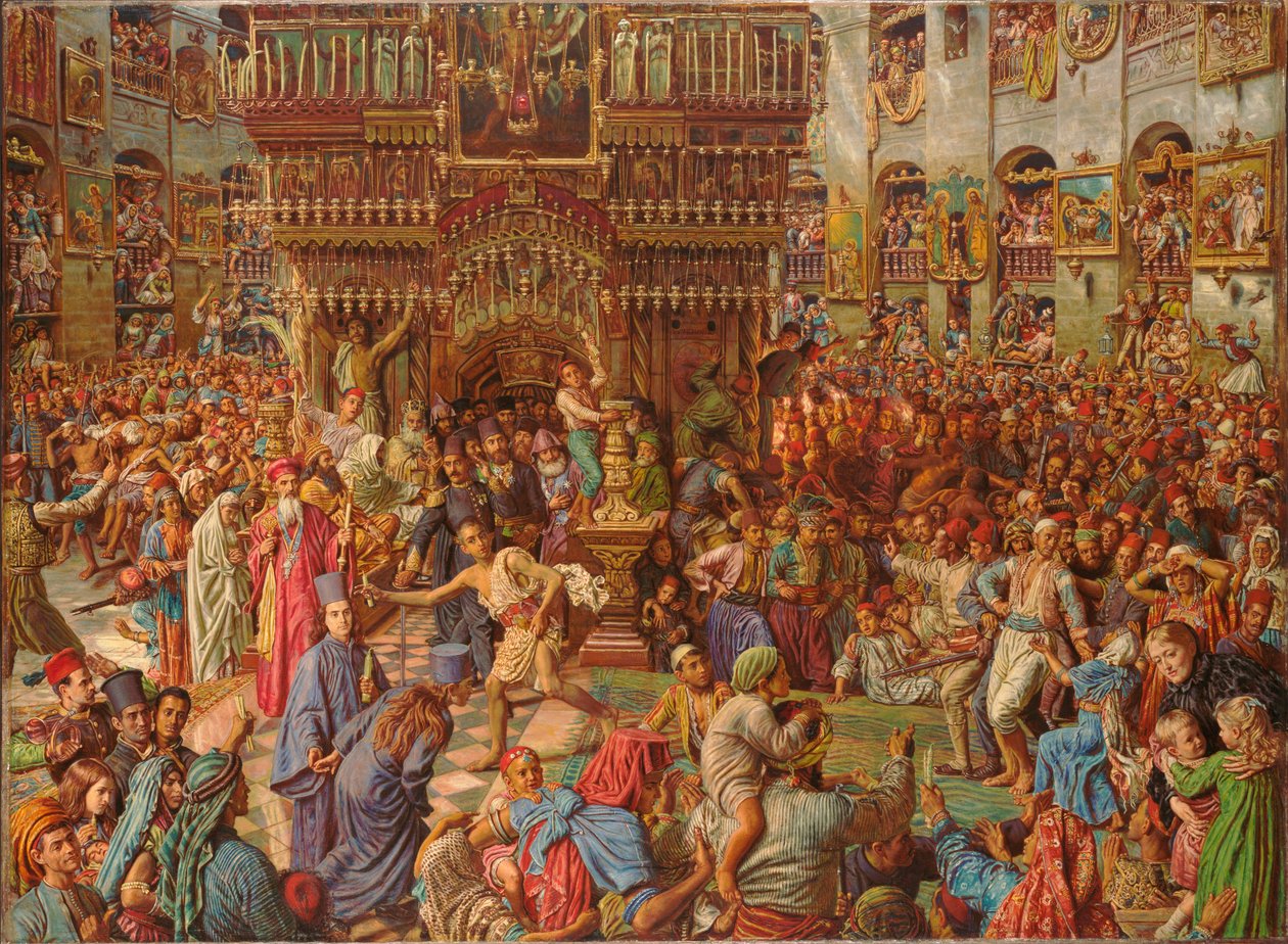 Cud Świętego Ognia, Bazylika Grobu Świętego autorstwa William Holman Hunt