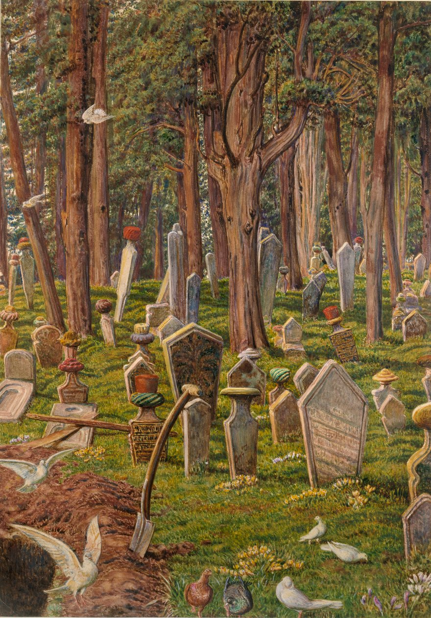 Uśpione Miasto: Cmentarz Pera, Konstantynopol, 1856-1888 autorstwa William Holman Hunt