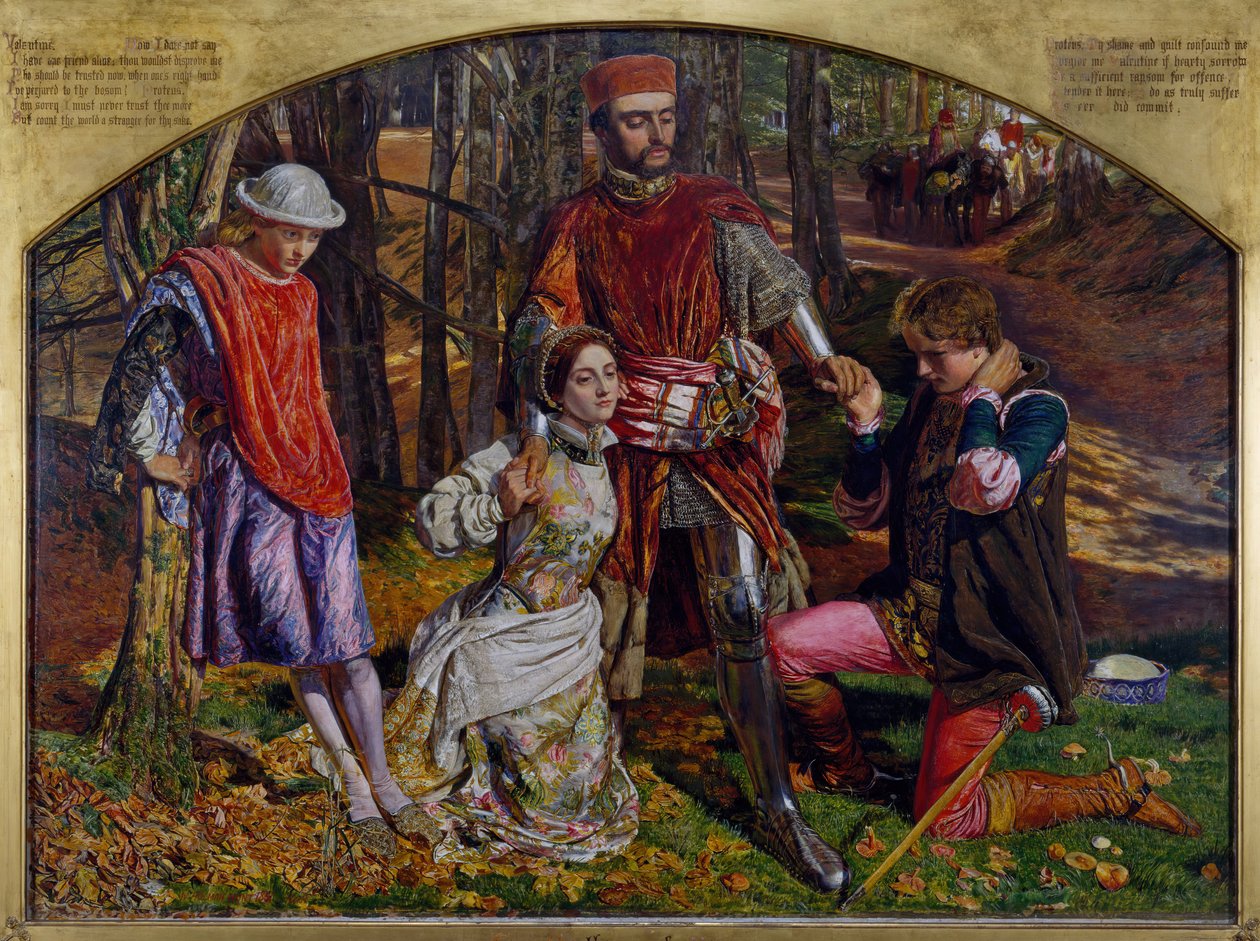 Dwóch dżentelmenów z Werony, 1850-1851. autorstwa William Holman Hunt