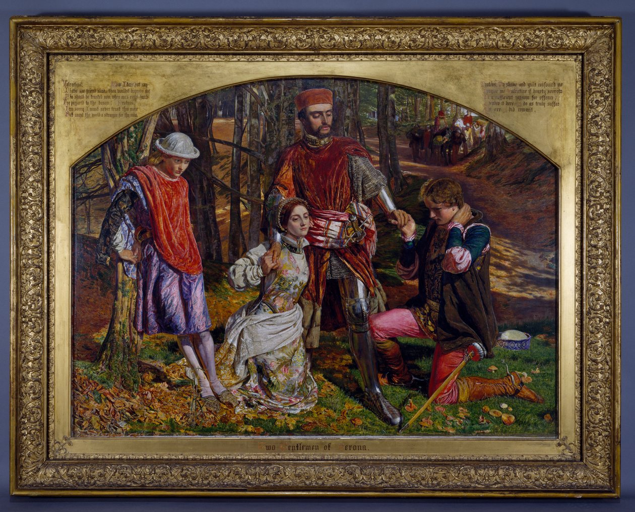 Walentynka ratująca Sylwię z rąk Proteusza, 1851 autorstwa William Holman Hunt