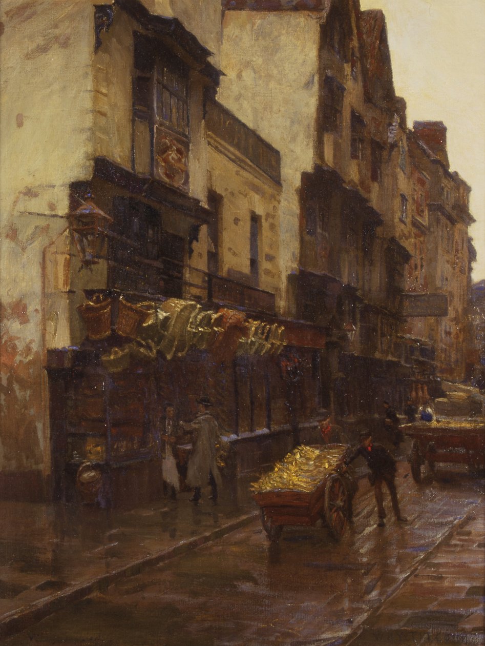 The Cradle of the Wills Tobacco Firm, Mary-le-Port Street, Bristol, ok. 1902 (olej na płótnie) autorstwa William Holt Yates Titcomb