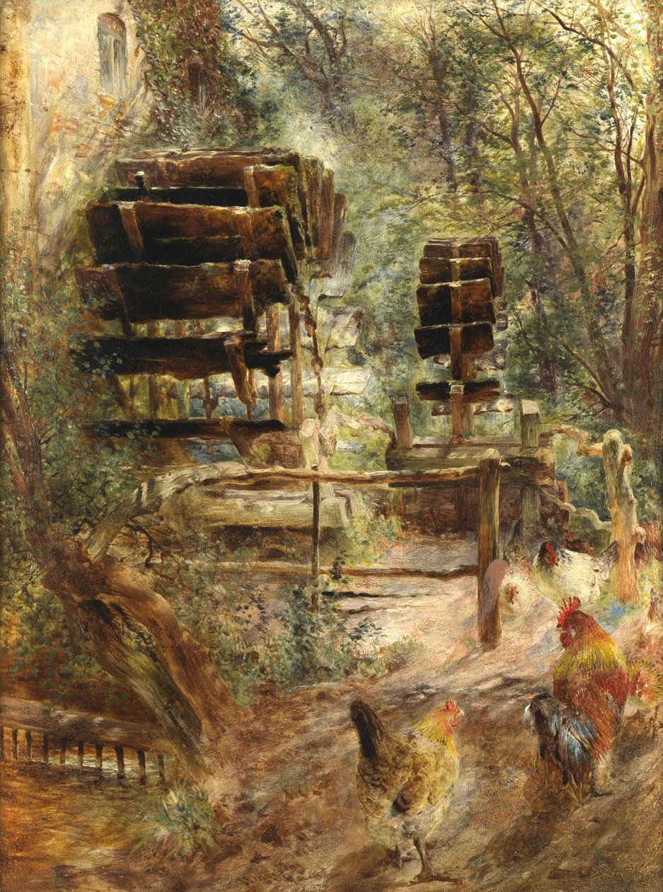 Młyn wodny w Rossett, Północna Walia autorstwa William Huggins
