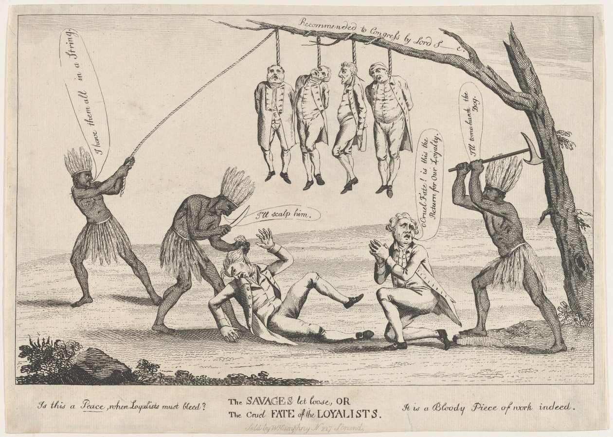 Dzicy puszczają, czyli okrutny los lojalistów, 1783. autorstwa William Humphrey